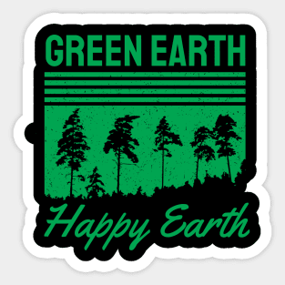 Green Earth Happy Earth Sticker